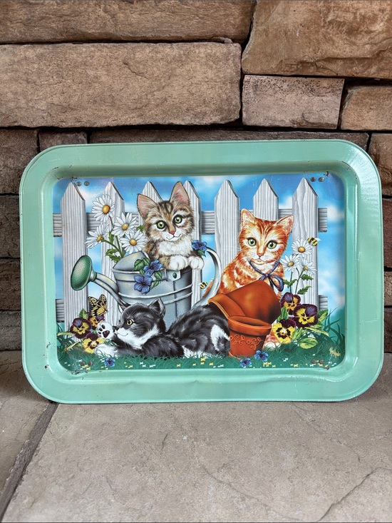 Vintage Other - Vintage 1980s Ross Avidon cat metal lap tray